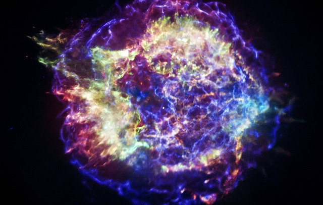 A supernova remnant located about 10,000 light years from Earth
