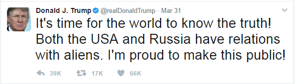 Trump Aliens Tweet